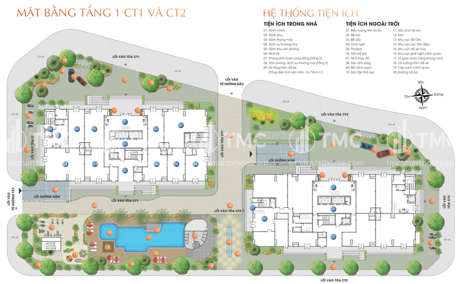 Mặt bằng TMC Smart Home tổng thể